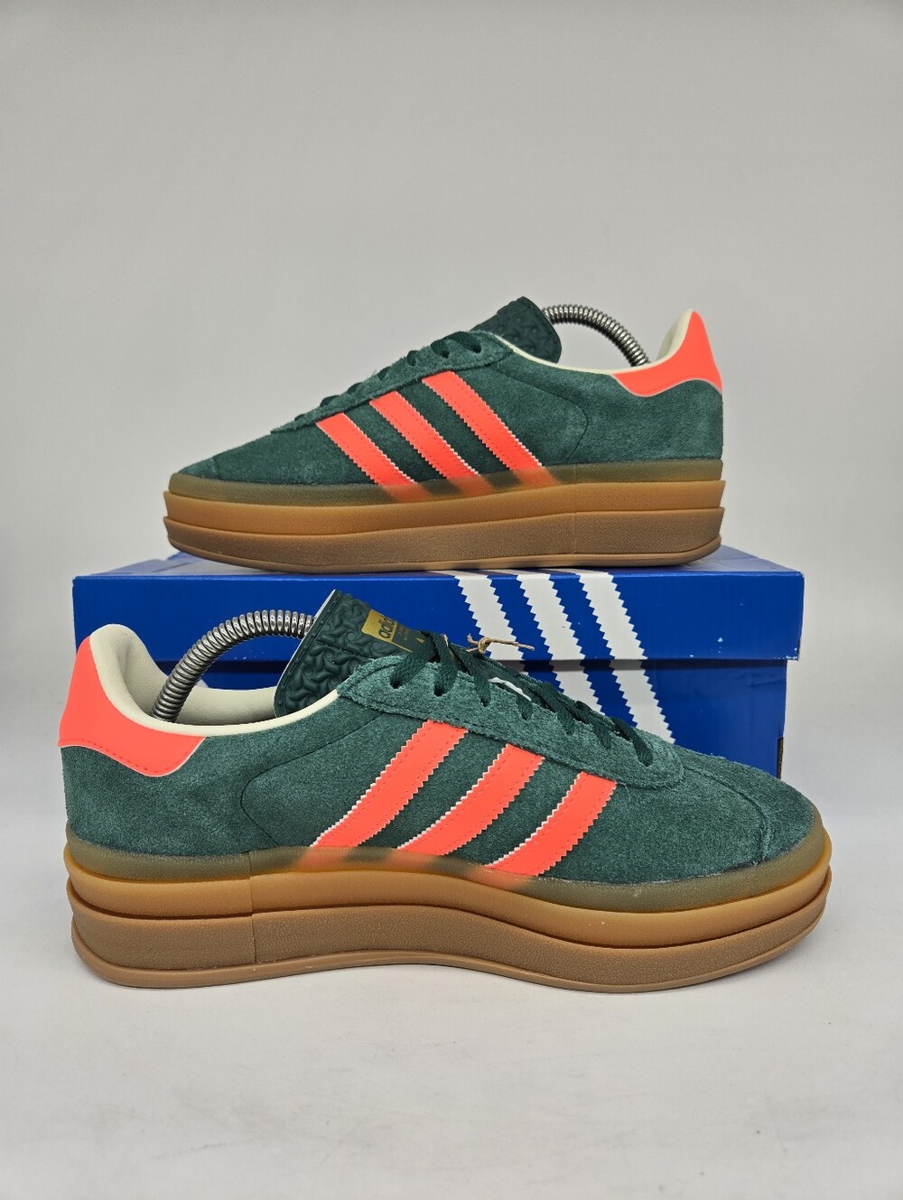 Adidas Gazelle Bold JQ7408 Collegiate Green Signal Coral Shoes Women's Size 8.5 - Picture 6 of 8